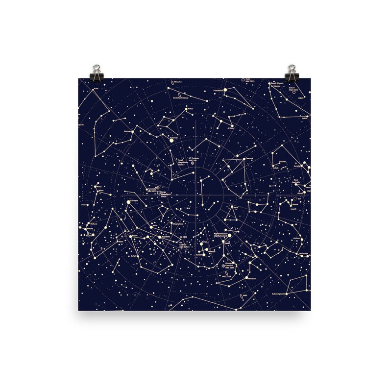 Constellations Poster Night Sky Stars Cosmos Universe | Etsy