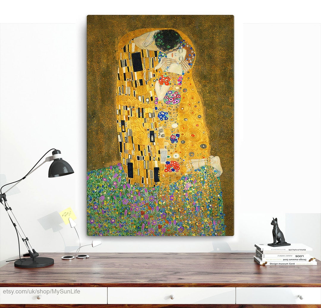The Kiss Fine Art Canvas Gustav Klimt Wedding Love Romance Etsy