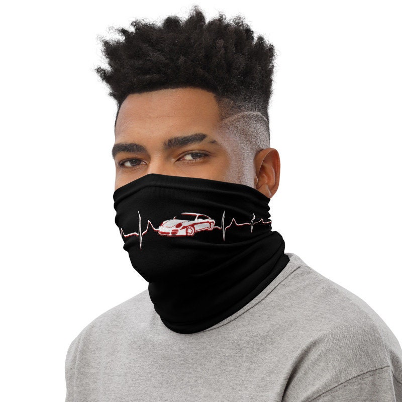 Sports Car Driving in Heartbeat Face Mask - Neck Gaiter, Driver Scarf ...