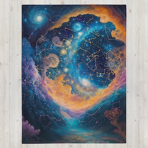 Couverture cosmique, art des constellations, céleste, espace univers
