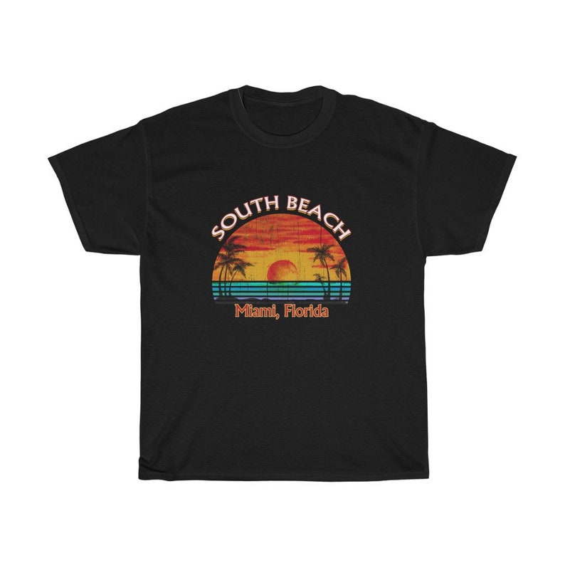 South Beach Miami Florida Retro Style Beach Lifestyle Tee - Etsy