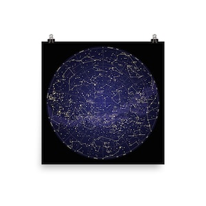 Cartel de las constelaciones, Cielo nocturno, Estrellas Universo Cosmos