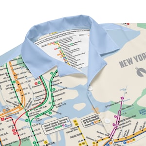 New York Unisex Button Shirt, NY Subway Map
