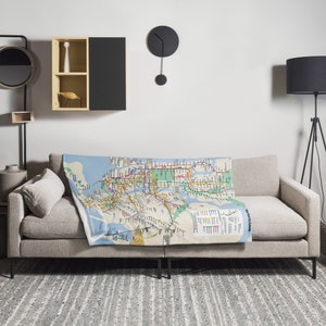 New York City Map Überwurf Decke