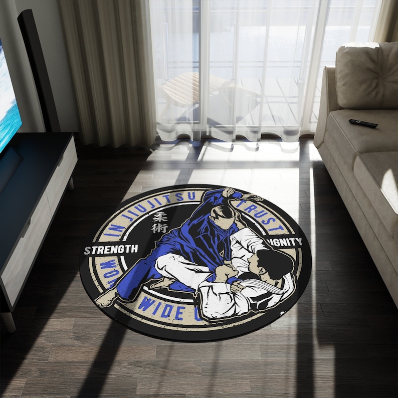 Dojo Rug Texture Jiu Jitsu Round Rug, Dojo Gym Rug, Boy Girl Kids Room, Jiu Jitsu ...