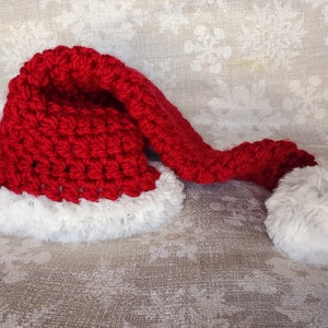 Patrón de crochet para gorro de Papá Noel fácil y rápido (cuatro tamaños)