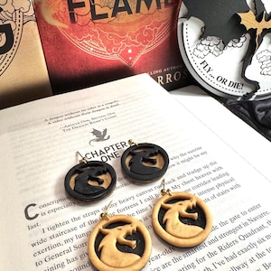 Dragon Academy Dangles, Dragon Studs, Bookish Studs, Fourth Wing studs, Fourth wing Dangles, Studs, War College Earrings, Handmade Earrings