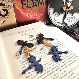 Dragon Trio Dangles, Dragon Studs, Bookish Studs, Fourth Wing studs, Fourth wing Dangles, Bookish Dangles, Clay Earrings, Handmade Earrings