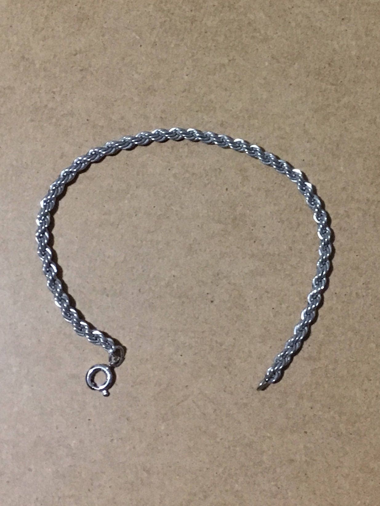 Sterling Silver Bracelet Twisted Chain Bracelet Small Anklet Etsy.de
