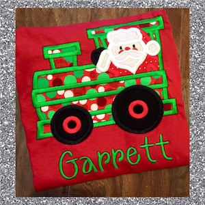 Boys Monogrammed Christmas Train Shirt