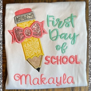 First Day of School Pencil Shirt