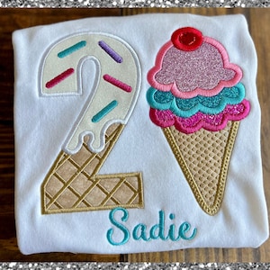 Girls Ice Cream Birthday Shirt