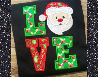 Boys Monogrammed Christmas Santa Shirt