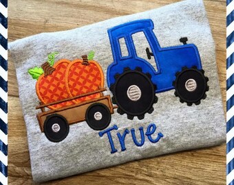 Boys Fall Monogrammed Tractor Shirt