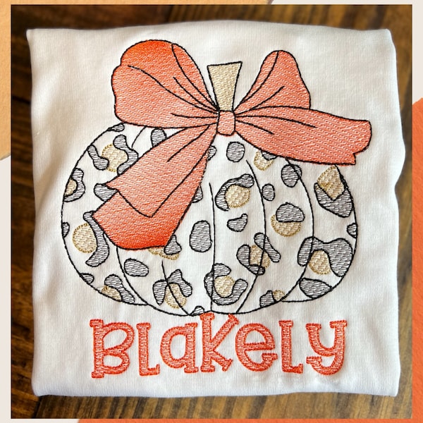 Girls Fall Monogrammed Pumpkin Shirt