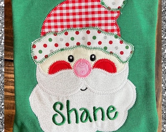 Monogrammed Christmas Santa Shirt