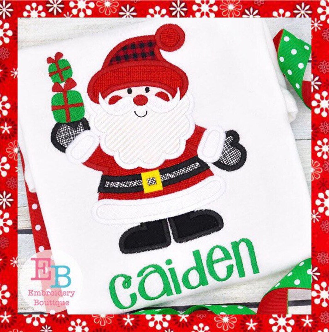 Monogrammed Christmas Santa Shirt | Etsy