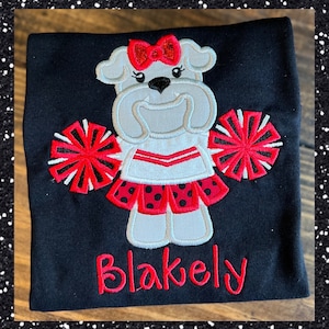 Girls Monogrammed Bulldog Football Shirt