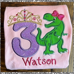 Girls Dinosaur Birthday Shirt