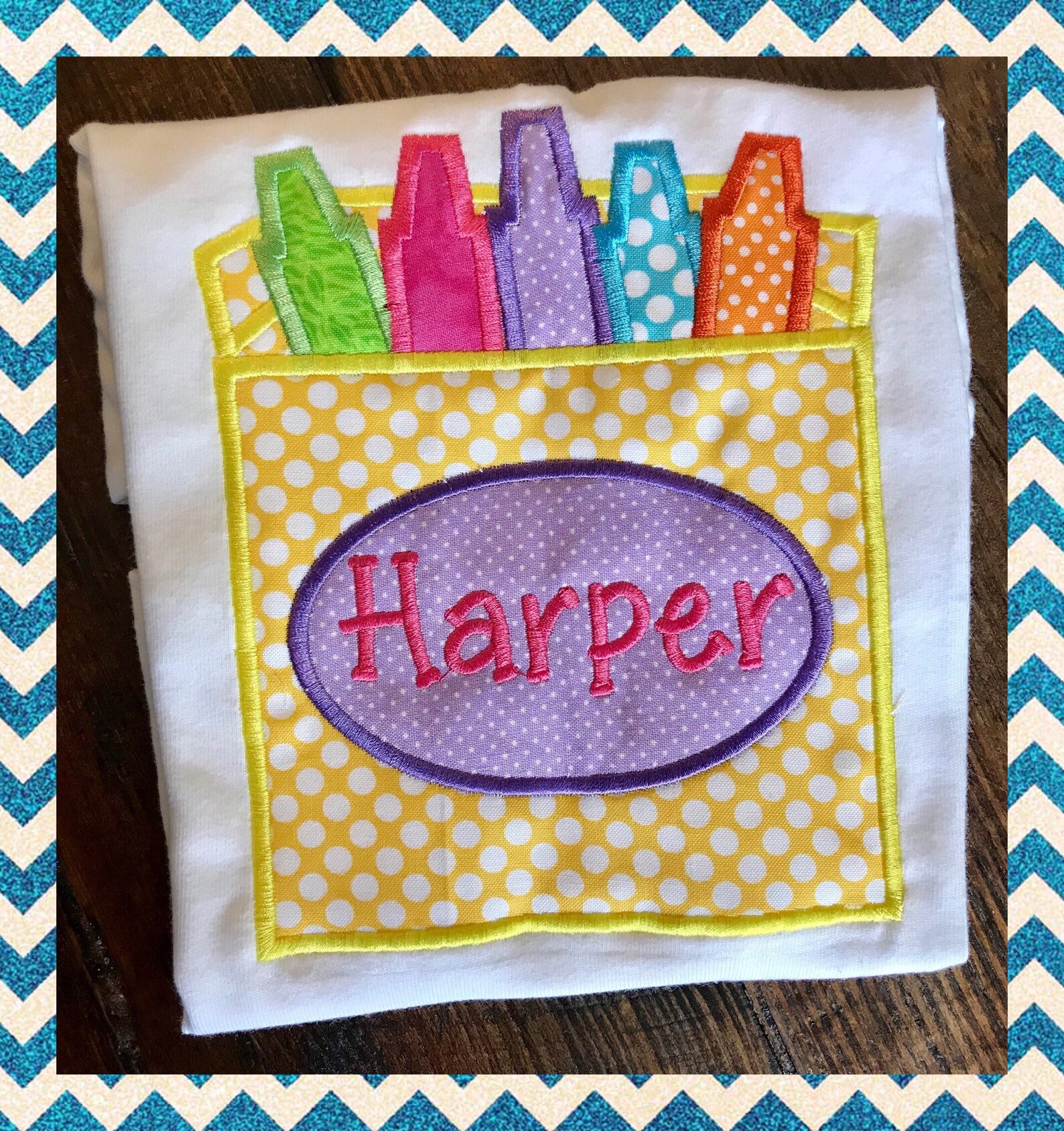 Monogrammed Crayon Box Shirt Etsy