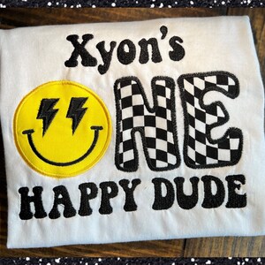Boys ONE HAPPY DUDE Birthday Shirt