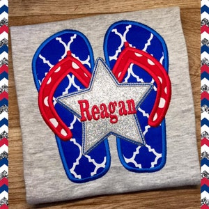 Patriotic Monogrammed Flip Flops Shirt