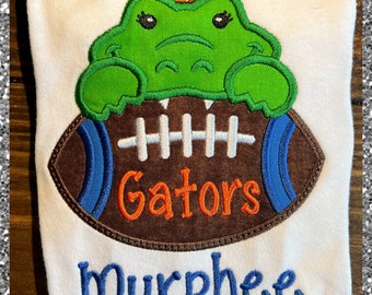 Girls Monogrammed Gators Football Shirt