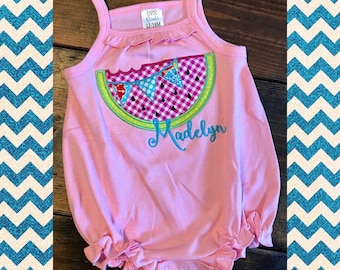 Summer Watermelon Bubble Romper