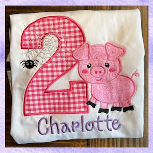 Girls Pig Birthday Shirt