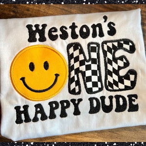 Boys ONE HAPPY DUDE Birthday Shirt