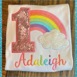 Girls Rainbow Birthday Shirt