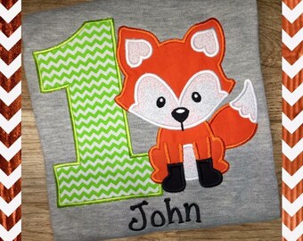 Boys Fox Birthday Shirt