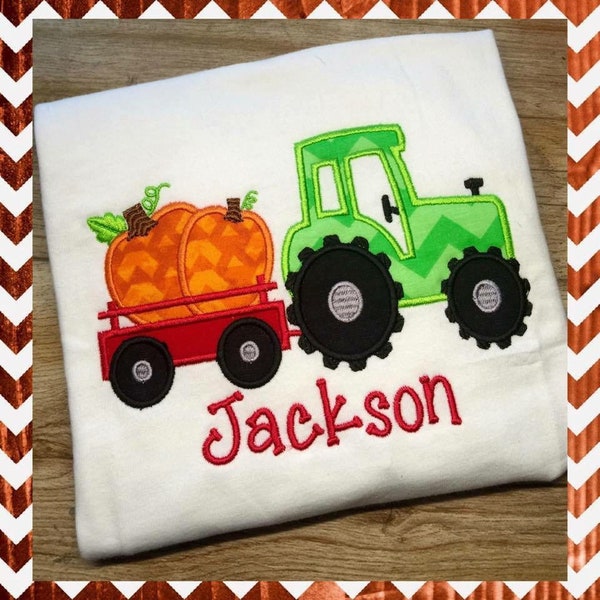 Boys Fall Monogrammed Tractor Shirt