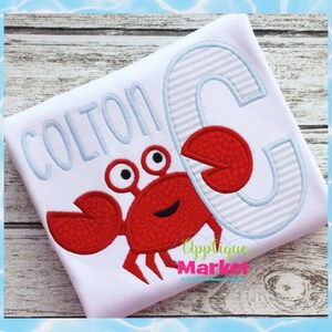 Monogrammed Summer Crab Shirt