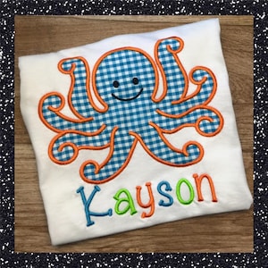 Monogrammed Summer Octopus Shirt