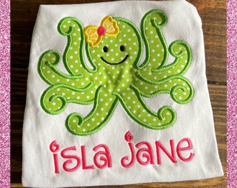 Monogrammed Summer Octopus Shirt