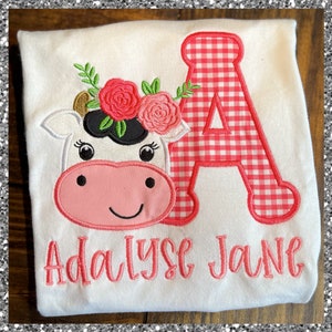 Monogrammed Cow Shirt