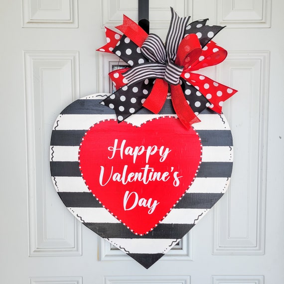 Heart Shaped Wreath Valentine's Day Wreath Valentine's Day Door Sign  Valentine's Heart Sign Heart Shaped Sign Valentine's Day Sign 