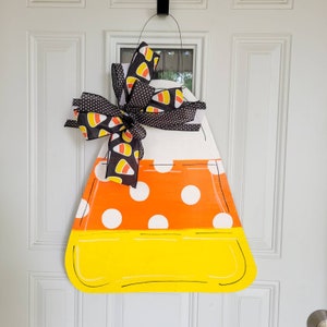 Candy corn sign |Halloween door | Halloween decor |  fall door hanger | fall door decor |  candy corn door hanger for front door | candy