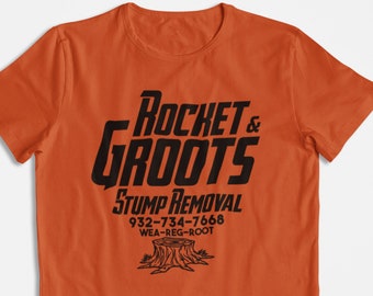 Rocket and Groot inspired T-Shirt / Rocket & Groots Stump Removal / Adult Unisex T-Shirt available in a variety of colors