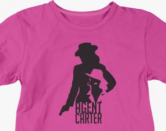 Agent Carter Inspired Silhouette T-Shirt / Peggy Carter T-Shirt / Adult Unisex T-Shirt available in a variety of colors