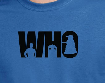 Doctor Who Inspired Last Name Silhouette Shirt / Adult Unisex T-Shirt available in a variety of colors