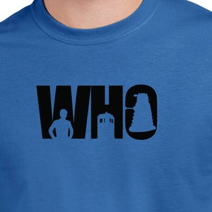 Doctor Who Inspired Last Name Silhouette Shirt / Adult Unisex T-Shirt available in a variety of colors image 1