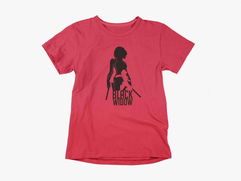 Black Widow inspired T-Shirt / Black Widow Silhouette Tee / Avengers Tee / Adult Unisex T-Shirt available in a variety of colors image 1