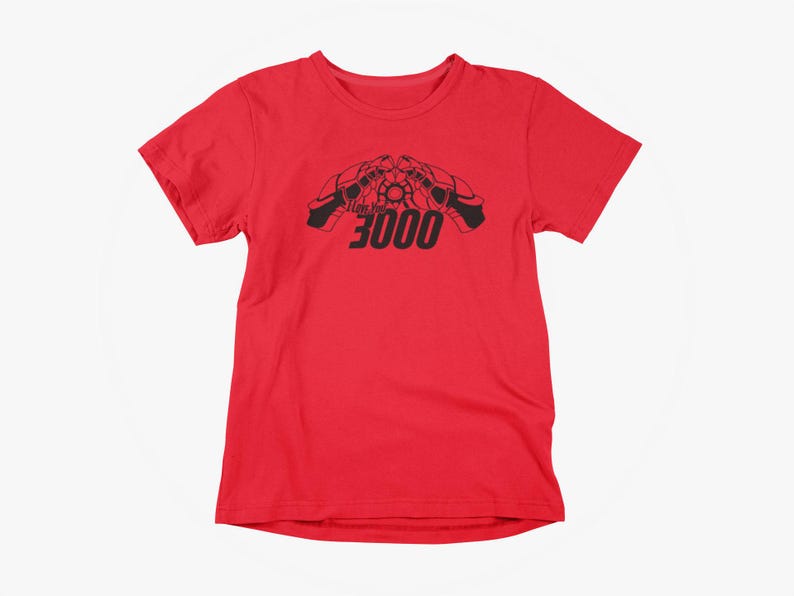 Iron Man Inspired T-Shirt: I Love You 3000, Adult Unisex S-5XL, Multiple Colors image 1