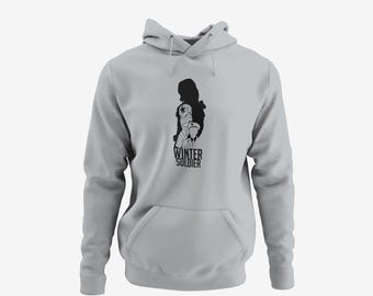 Winter Soldier inspired silhouette Hoodie: Adult Unisex Multiple Colors, Up to 6XL + 4XLT