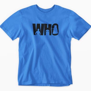Doctor Who inspired Shirt: Last Name Silhouette Design. Adult Unisex S-5XL, Multiple Colors