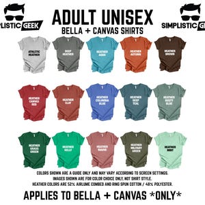 a collection of t-shirts in various colors, including gray, green, red, blue, and brown, arranged in rows.