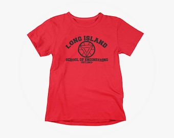 Iron Man inspired T-Shirt: Long Island School of Engineering. Adult Unisex S-5XL, Multiple Colors