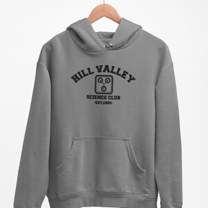 Back to the Future Inspired hoodie. Hill Valley Science Club. Adult Unisex. 20+ colors up to 6XL + 4XLT image 2